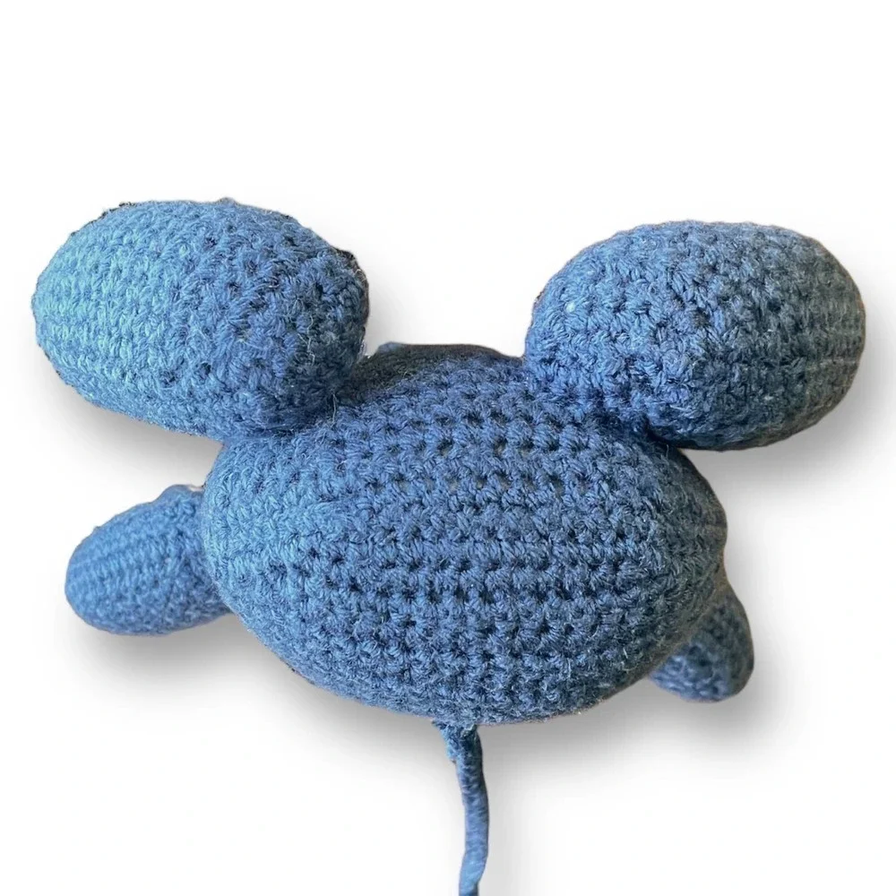 Handmade Crocheted Mouse Stuffed Animal Lovey - Blue